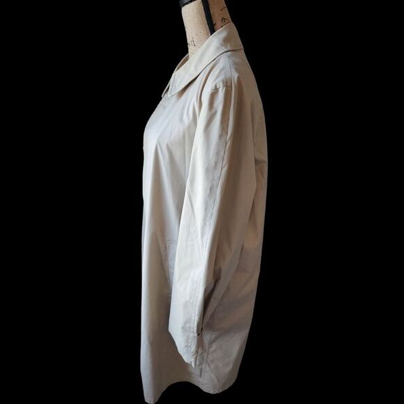 London Fog Trench Coat Mens SZ 42 Long Khaki Vintage Washable Rain Repellant - Picture 4 of 5